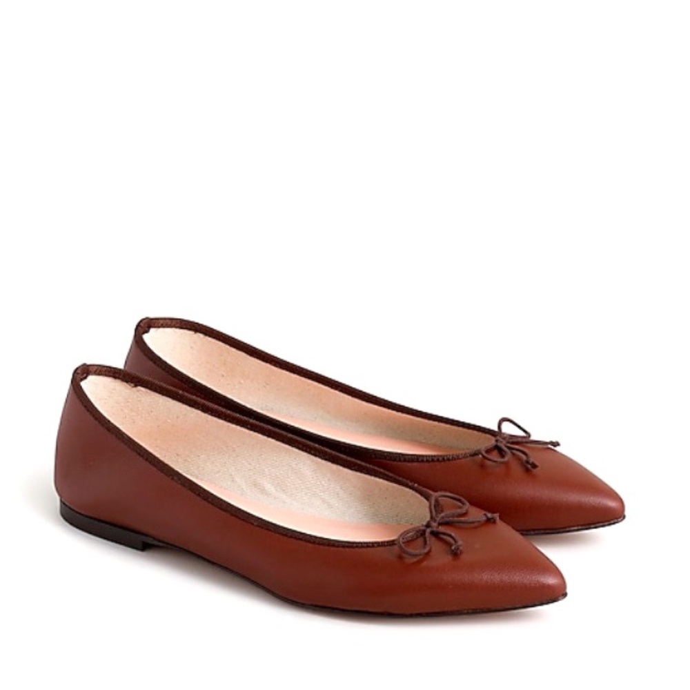 NWT NIB J Crew Gemma Ballet Flats - English Chestnut